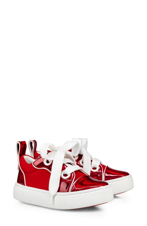 Christian Louboutin Kids' Toy Toy Neoprene & Patent Leather Sneaker In Red