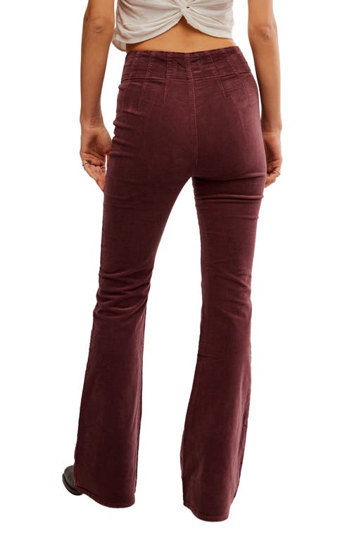 Shop Free People Jayde Seamed Corduroy Flare Pants In Chocolate Truffle