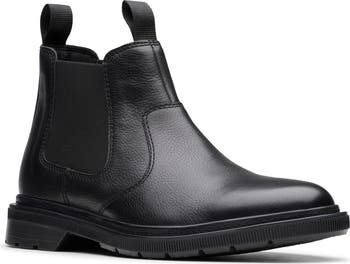 Clarks Stivali Chelsea Burchill Up Uomo, Pelle Nera, Suola Comoda, Taglia 41.5 EU, Stile Inglese Classico - 2
