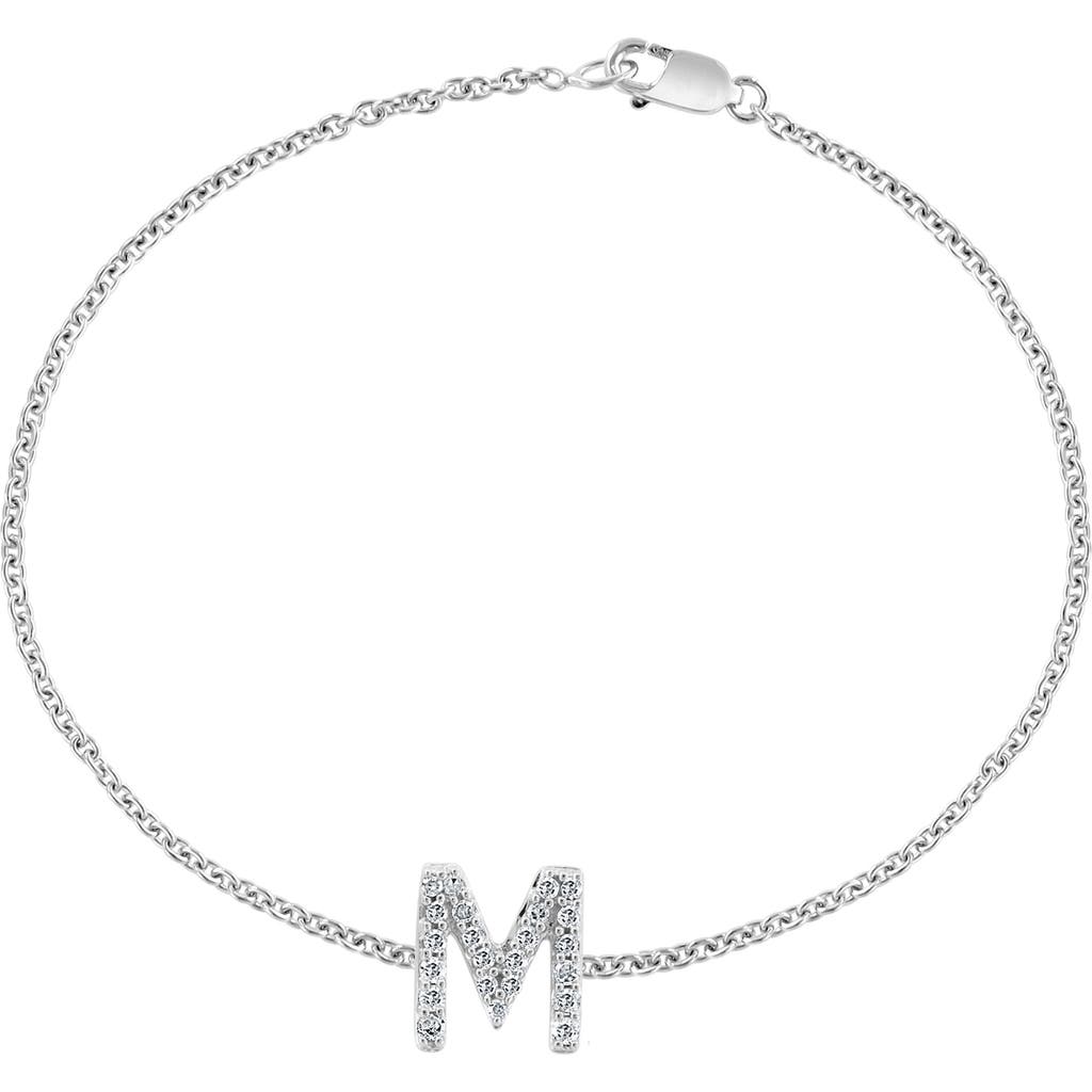 Effy Sterling Silver Diamond Initial Bracelet In Silver/m