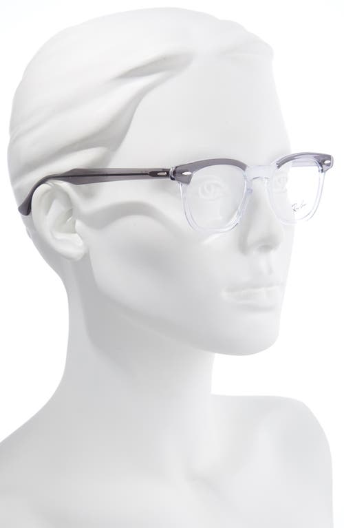 Ray Ban Ray-ban 48mm Small Blue Light Blocking Glasses In Grey Trans/clear