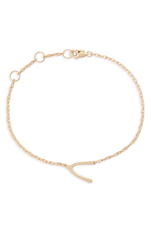 Jennifer Zeuner Lily Wishbone Bracelet in Gold Vermeil at Nordstrom