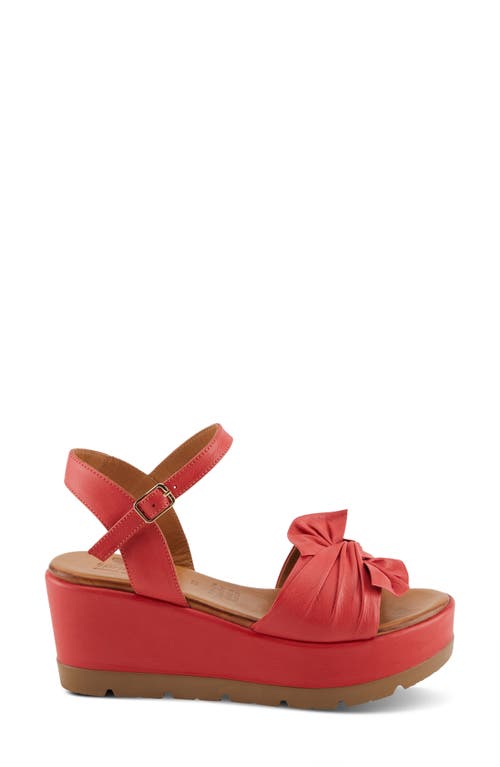 Shop Spring Step Wakefield Ankle Strap Platform Wedge Sandal In Light Red