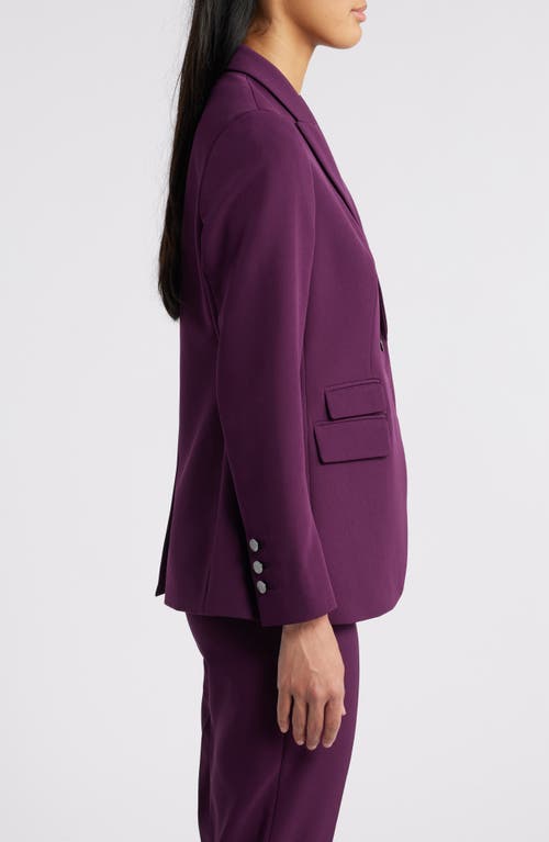 Shop Anne Klein Anne Triple Pocket Stretch Blazer In Deep Plum