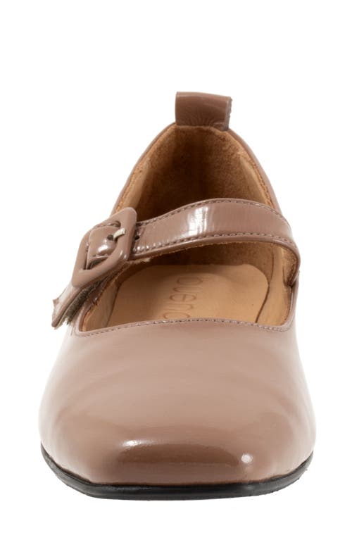 Bueno Eliana Mary Jane Flat In Taupe Patent