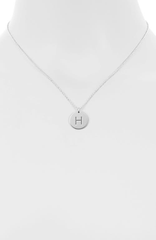 Meshmerise Initial Disc Pendant Necklace In White-h
