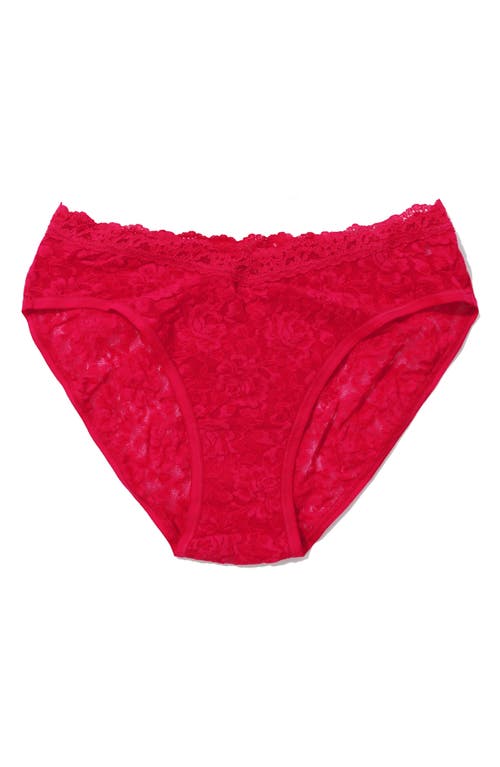 Hanky Panky V-front High Cut Thong In Beet Juice Red
