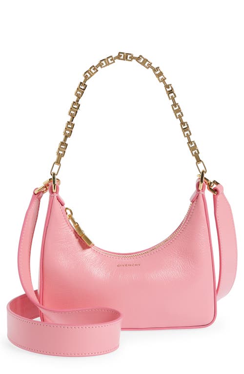 Givenchy Mini Moon Cutout Leather Hobo Bag in Bright Pink
