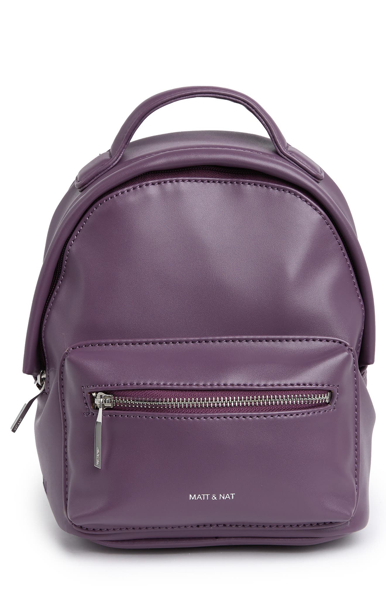 purple leather backpack