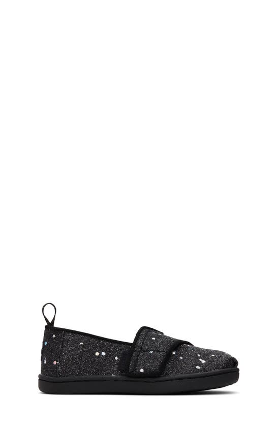 Shop Toms Kids' Glitter Alpargata Slip-on Sneaker In Black