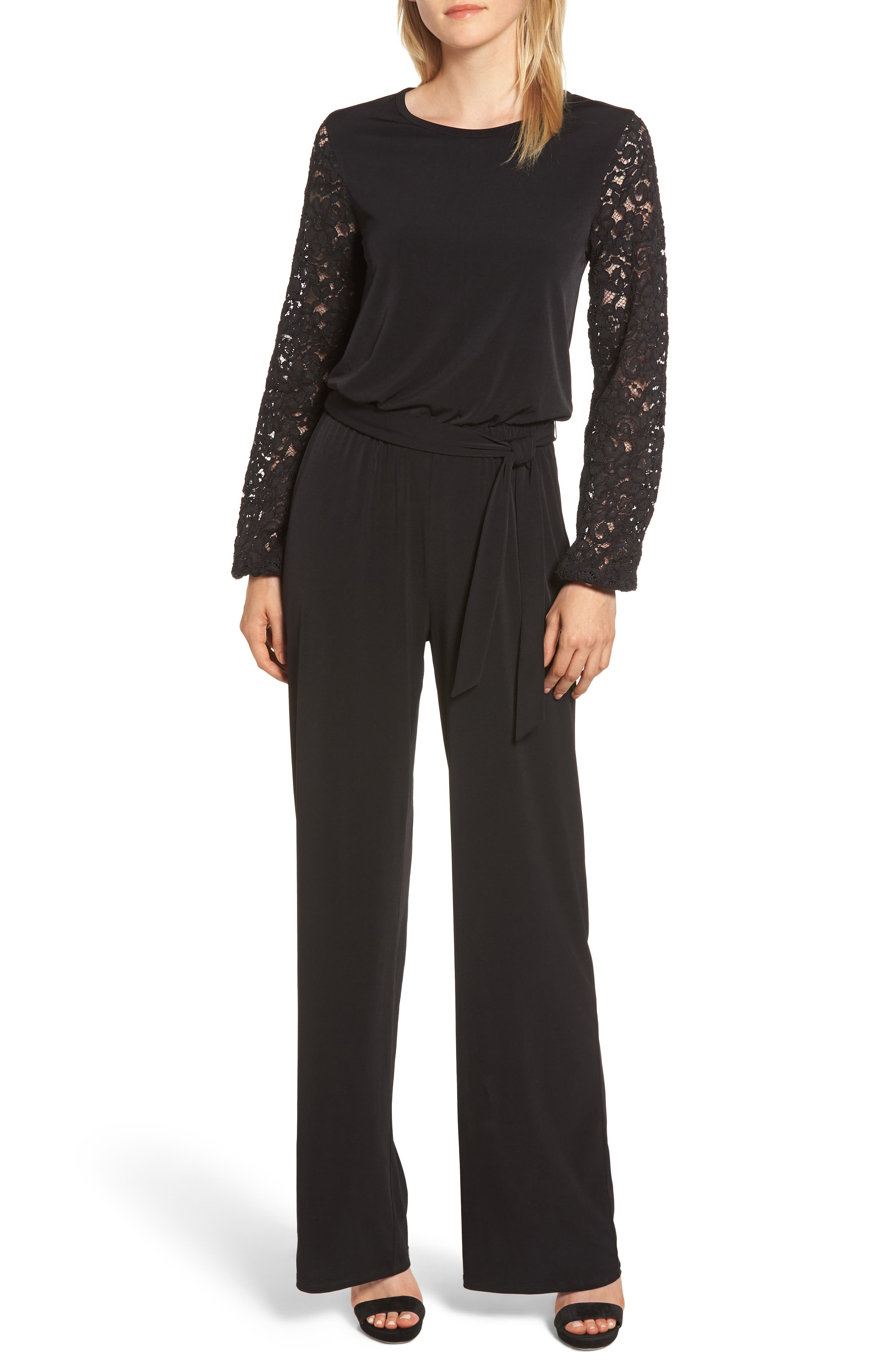 michael kors lace sleeve jumpsuit