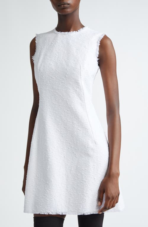 Dolce & Gabbana Tweed Sleeveless Minidress In Bianco Ottico