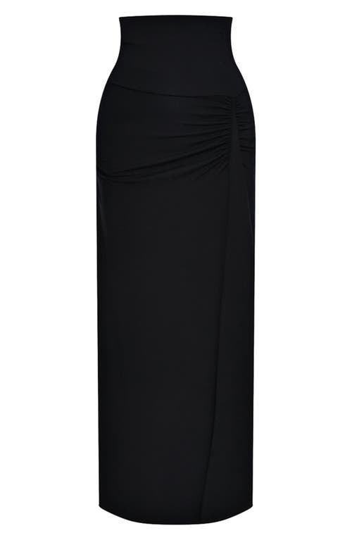 Shop Pietro Brunelli Ruched Jersey Maternity Maxi Skirt In Black