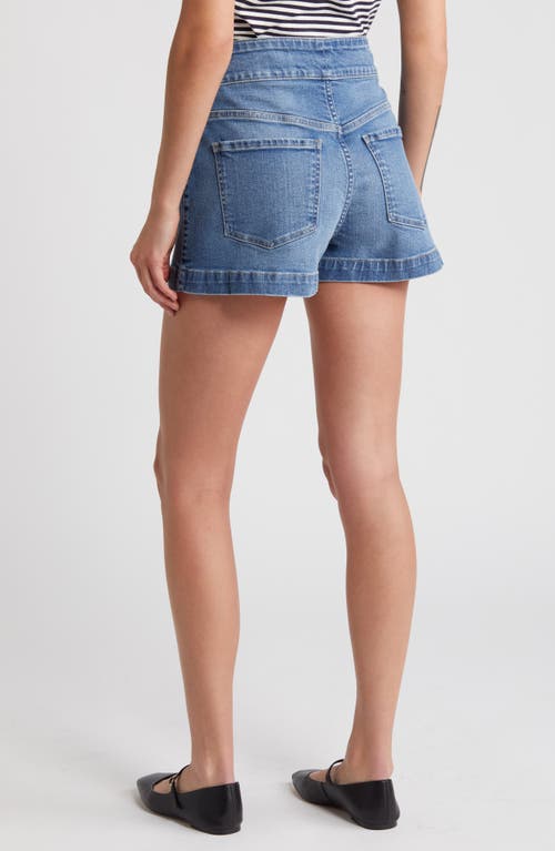 Frame Le Hardy Welt Pocket High Waist Denim Shorts In Geneva