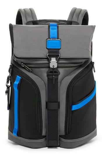 Shop Tumi Alpha Bravo Logistics Backpack In Grey/blue