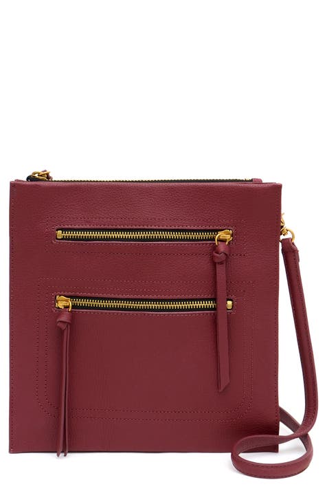 Sonoma Goods for Life Solid Burgundy Crossbody Bag One Size - 75% off