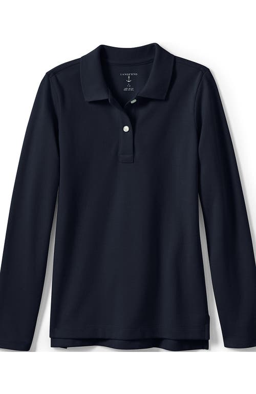 LANDS' END LANDS' END SCHOOL UNIFORM GIRLS LONG SLEEVE FEMININE FIT MESH POLO SHIRT