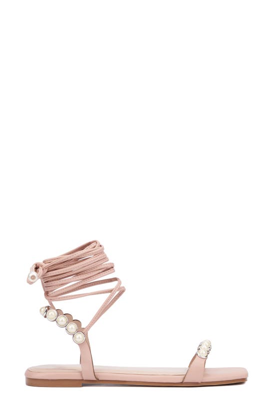 Fashion To Figure Sammie Imitation Pearl Sandal In Nude