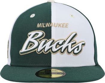 New Era Men's Bucks Script 59FIFTY Fitted Hat Green/Purple Size 7 5/8 | MODA3