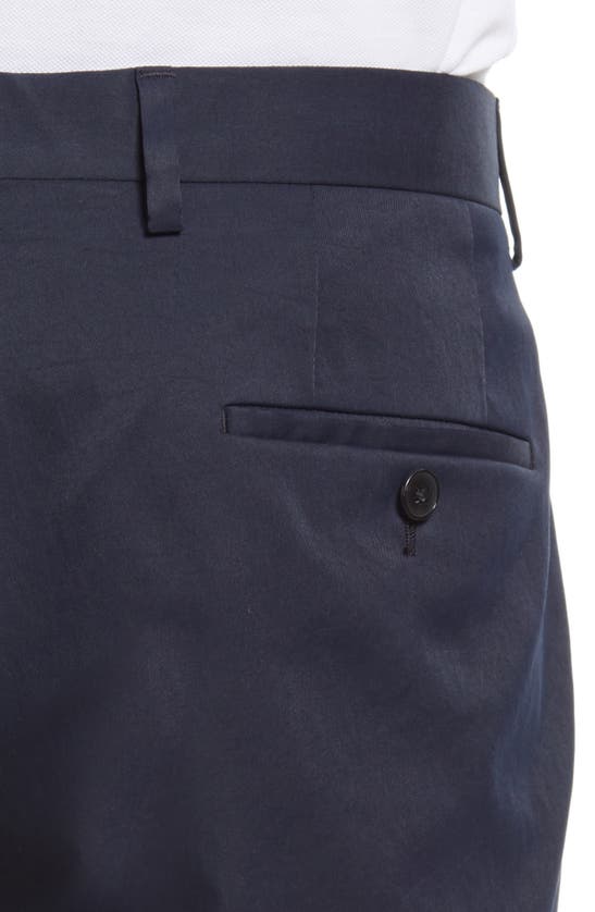 Shop Hugo Boss Genius Slim Fit Flat Front Twill Chinos In Dark Blue