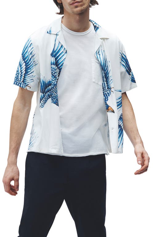 rag & bone Avery Print Camp Shirt Eagle at Nordstrom,