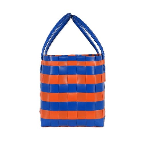 Handed By Paris Spirit Recycled Tote Bags In Cobalt Blue/orange