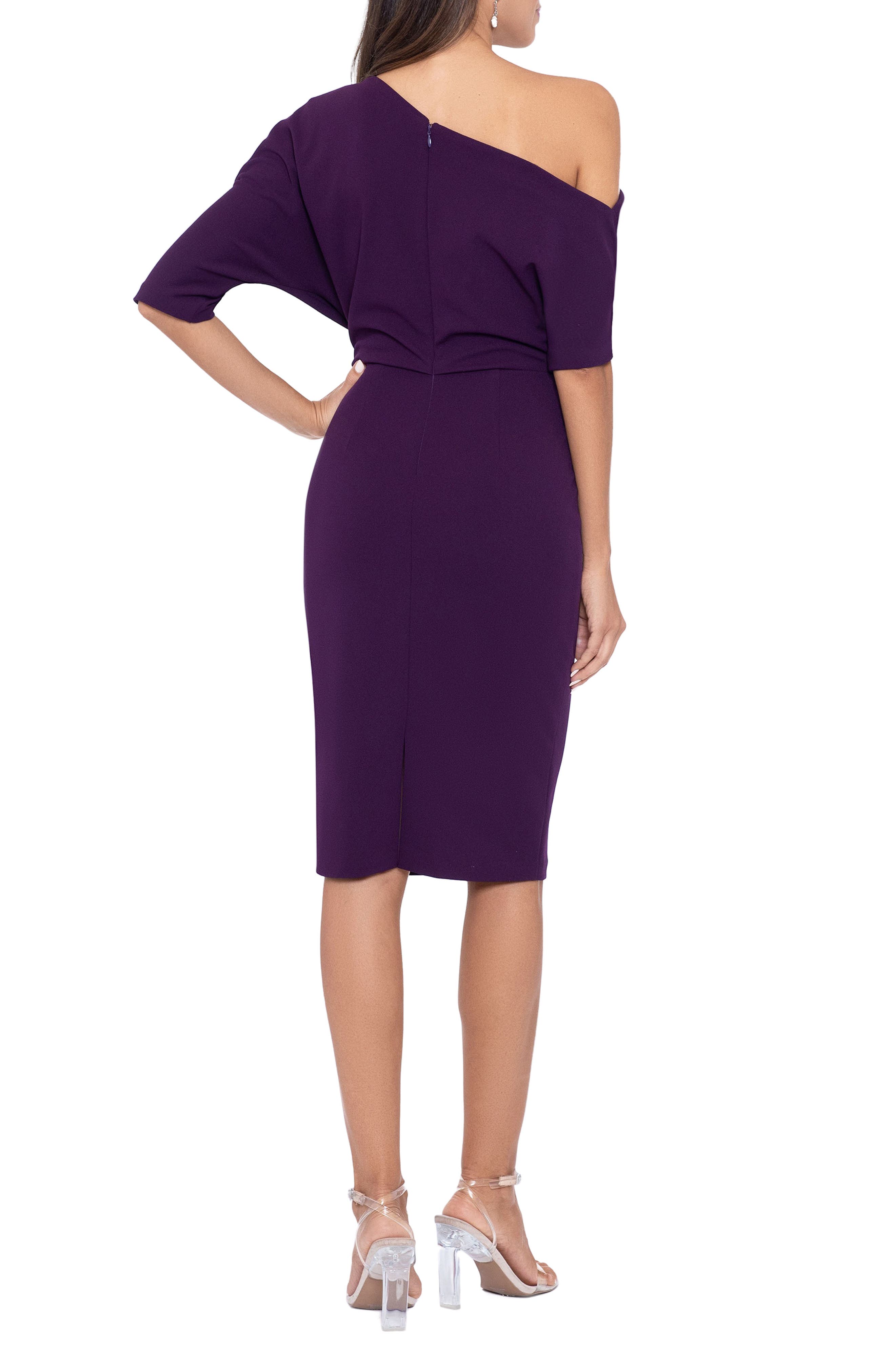 Betsy & Adam OneShoulder Crepe Scuba Sheath Dress Nordstrom