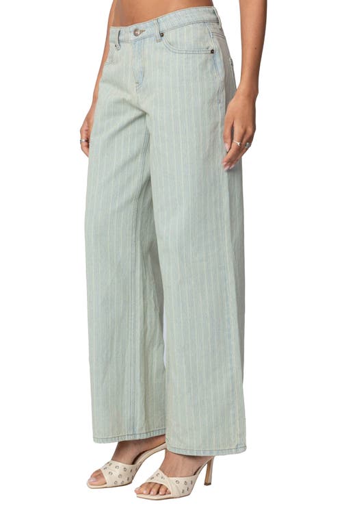 Shop Edikted Lannah Textured Low Rise Wide Leg Jeans In Mix