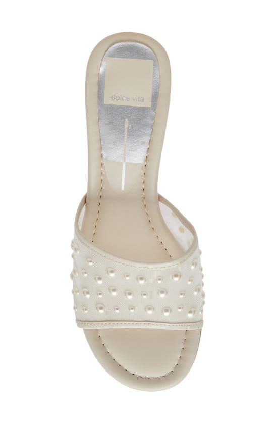Shop Dolce Vita Meeza Imitation Pearl Sandal In Ivory Mesh
