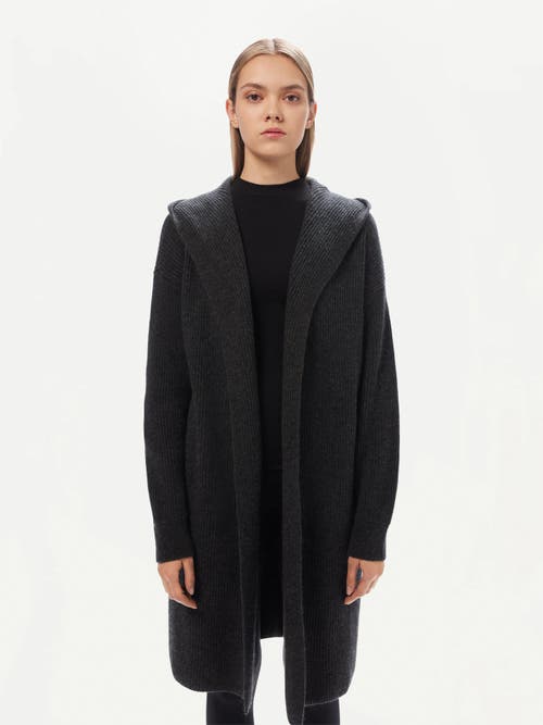 Shop Gobi Cashmere Cashmere Hooded Cardigan In Charcoal