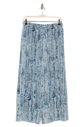 Theory Abstract Silk Maxi Skirt In Teal Multi