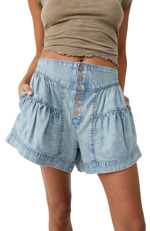 Free People Fleur Cotton Denim Shorts In Blue