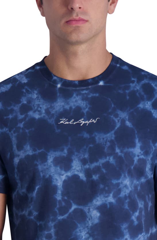 Shop Karl Lagerfeld Paris Tie Dye T-shirt In Navy