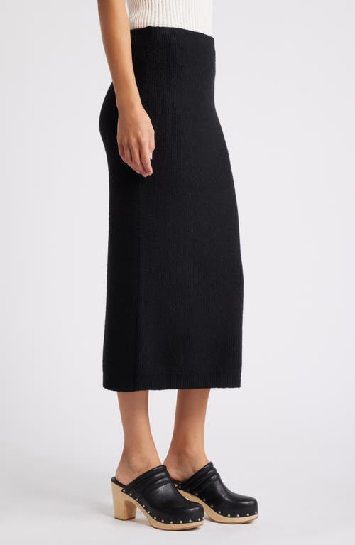 Shop Bobeau Rib Sweater Midi Skirt In Black