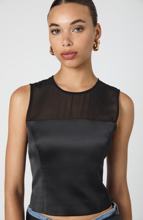 French Connection Illusion Neck Top In Black