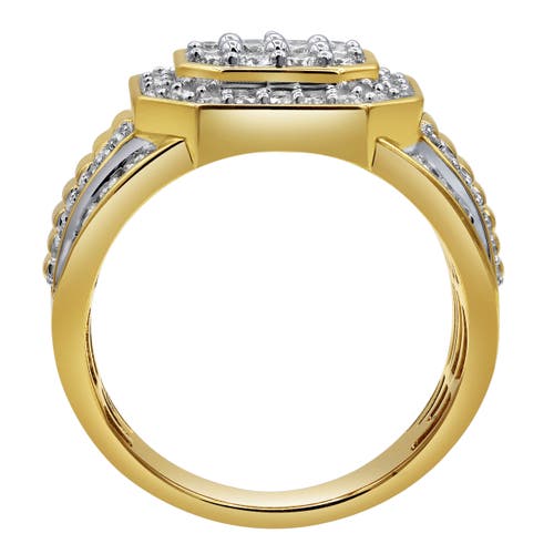 Luvmyjewelry Hexonic 14k Yellow Gold Diamond Men Statement Ring In 14k Yellow Gold