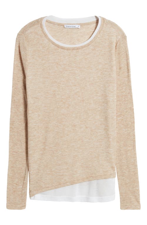 Shop Brave + True Brave+true Mandy Long Sleeve Ringer T-shirt In Natural