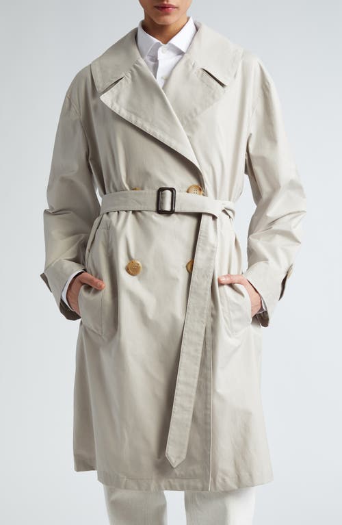 Max Mara Belted Double Breasted Trench Coat Ecru at Nordstrom,