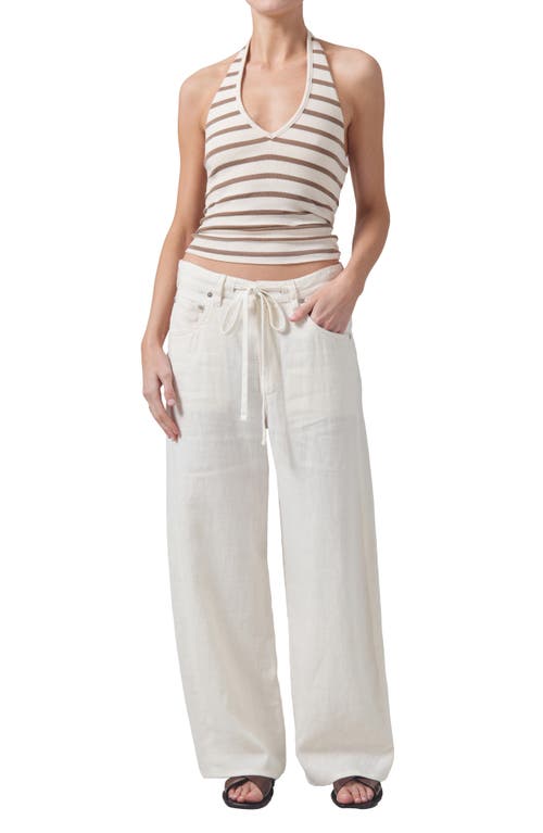 Shop Citizens Of Humanity Brynn Linen Drawstring Pants In Vanilla