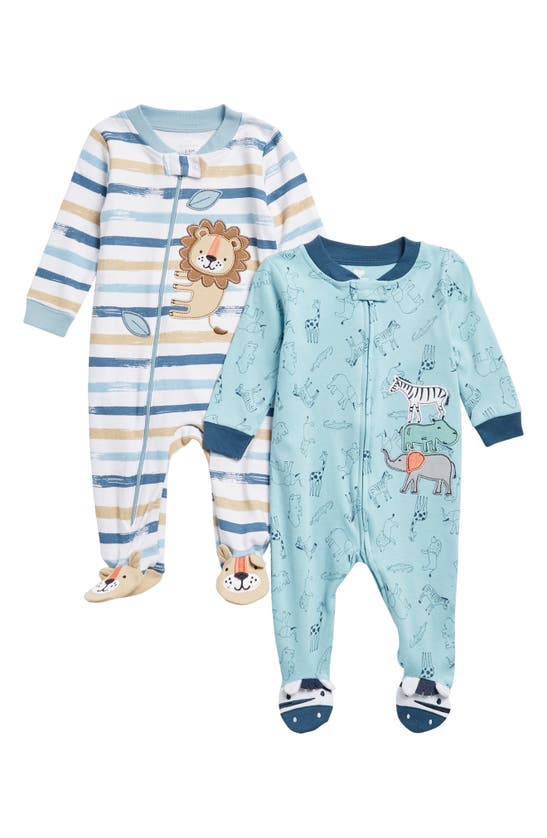 Shop Koala Baby Pack Of 2 Sleep & Play Footie Romper In Blue Multi