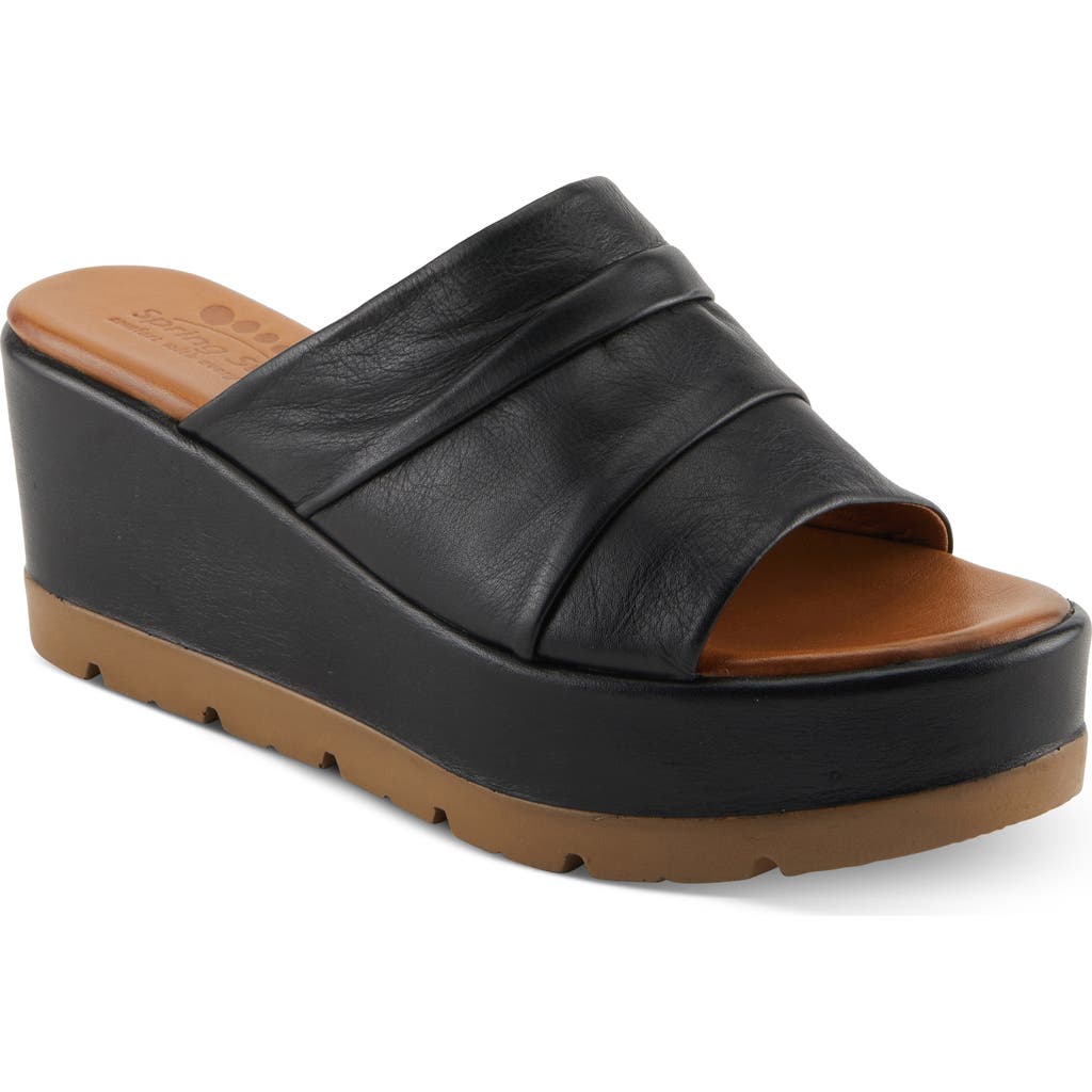 Spring Step Allerton Platform Wedge Slide Sandal In Black
