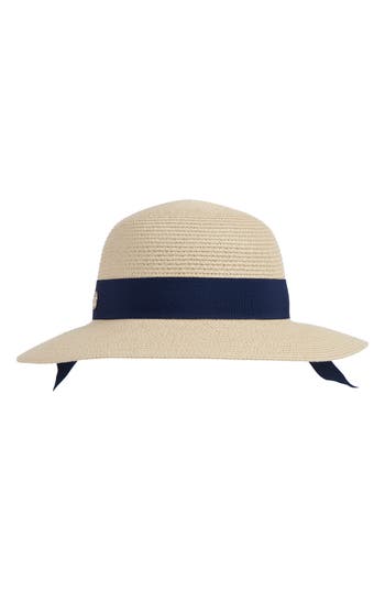 Bruno Magli Medium Brim Ribbon Band Straw Sun Hat In Brown
