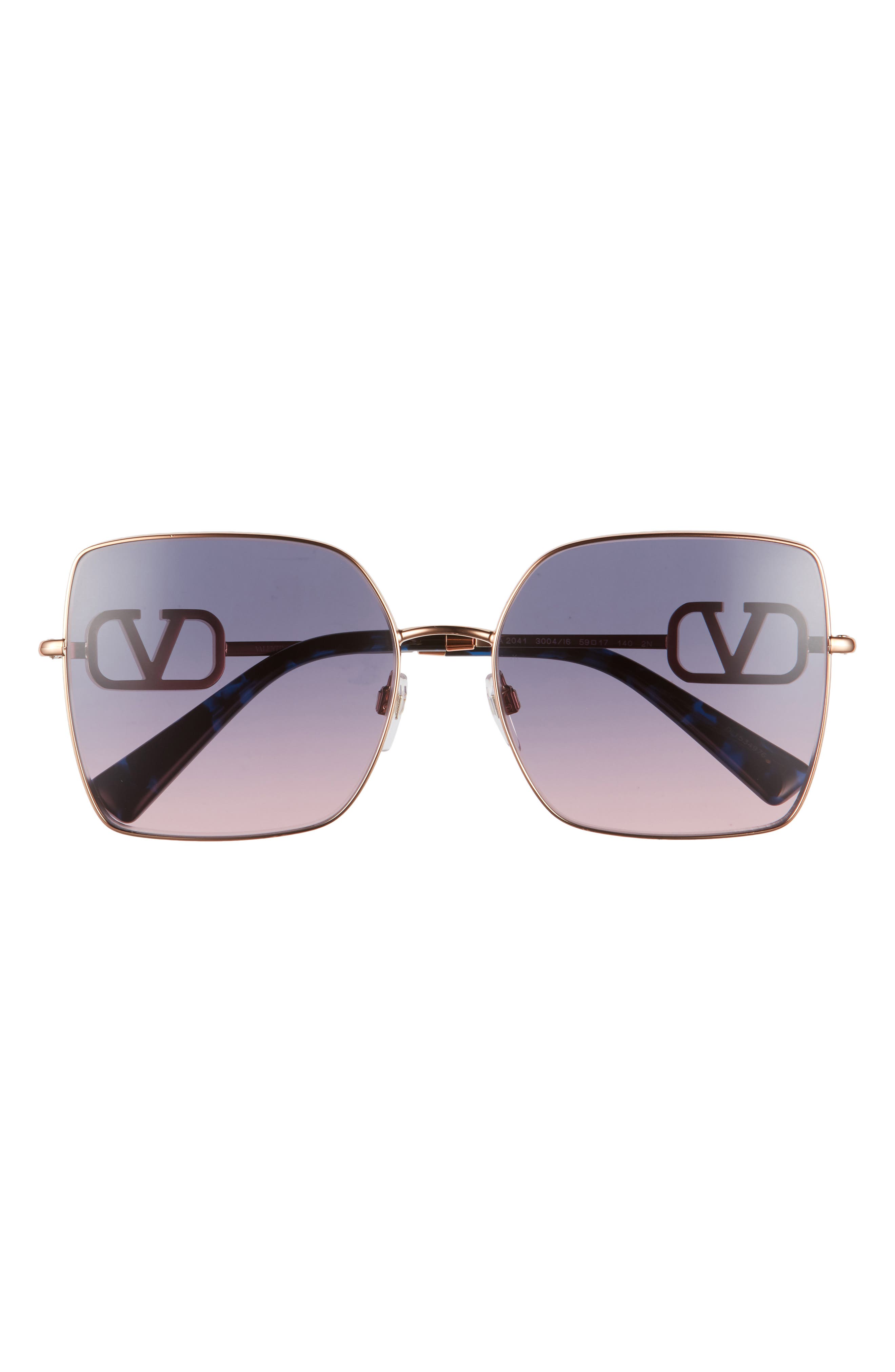 EAN 8056597217569 product image for Women's Valentino 59mm Gradient Square Sunglasses - Rose Gold/ Pink Blue Gradien | upcitemdb.com