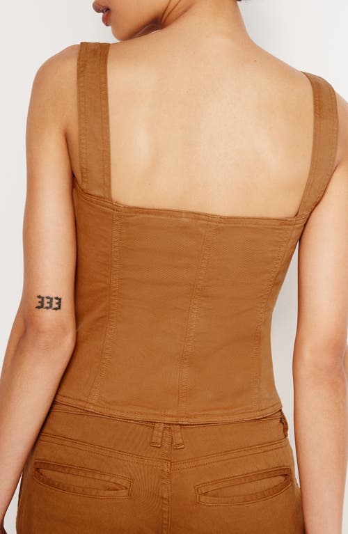 Shop Good American Sleeveless Twill Corset Tank In Canyon003