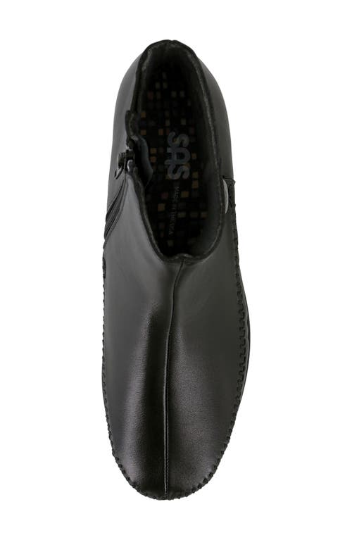 Sas Jade Zip Bootie In Black Leather