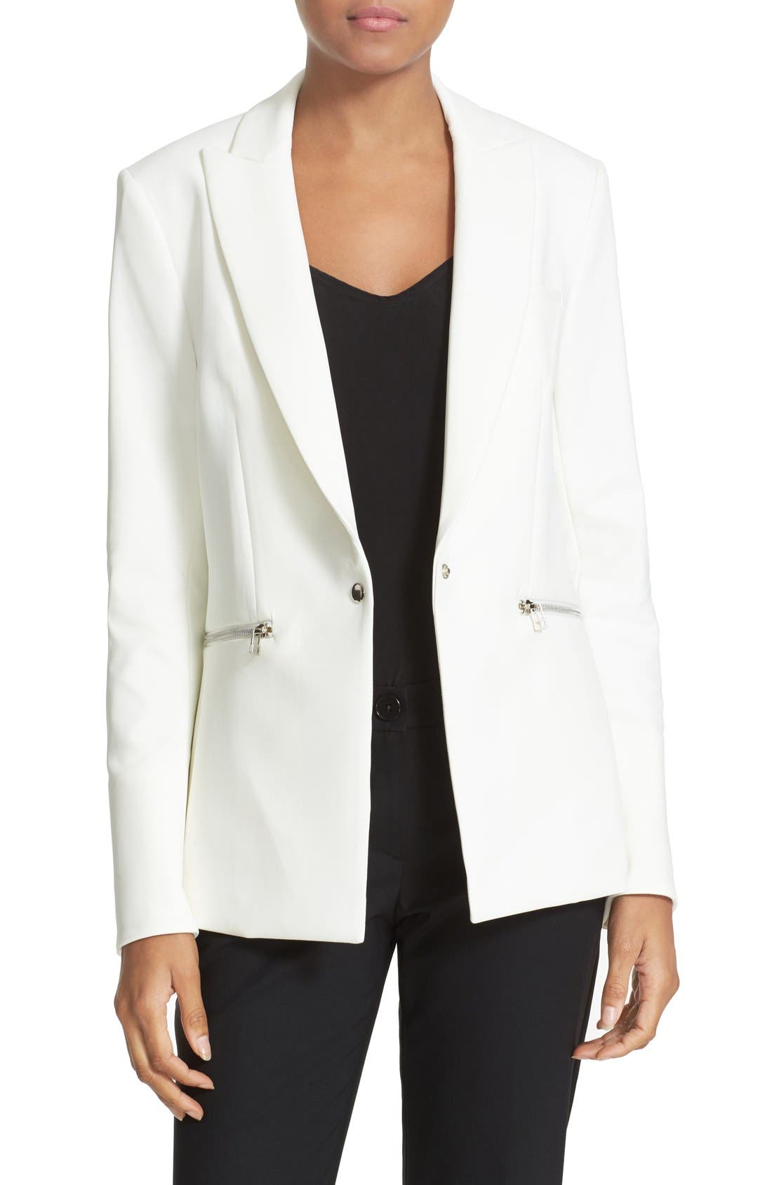 VERONICA BEARD SCUBA PEAK LAPEL BLAZER,190738186142