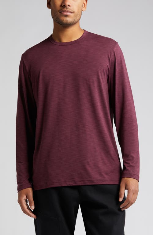 Perform Train Long Sleeve T-Shirt in Burgundy Stem