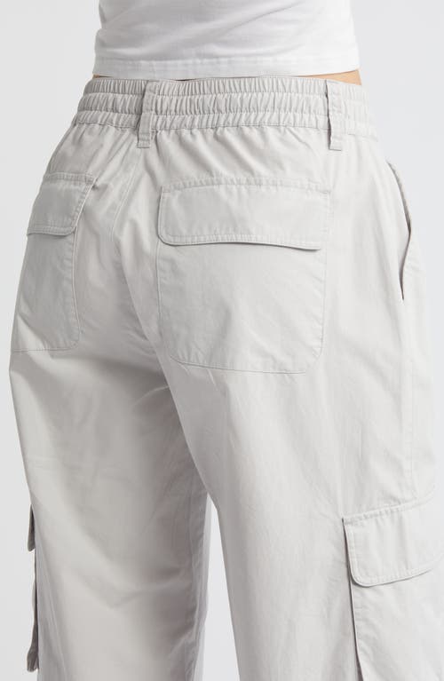 Shop Pacsun Drawstring Mid Rise Wide Leg Cargo Pants In Micro Chip