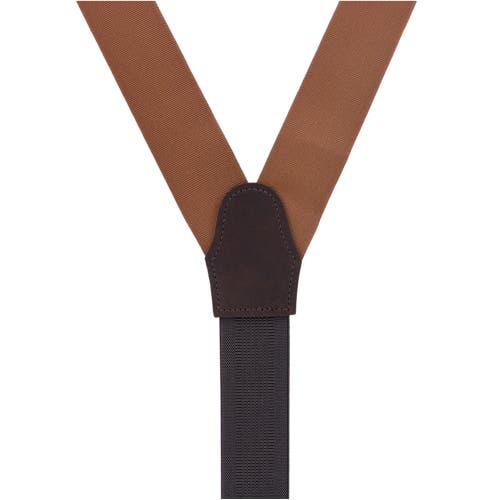 Trafalgar Phoenix 38mm Grosgrain Non Stretch Ribbon Button End Suspenders In Brown