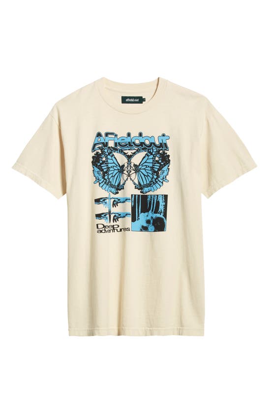 Shop Afield Out Unknown Cotton Graphic T-shirt In Bone